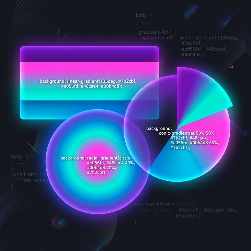 CSS Gradients Explained: Linear, Radial & Conic with Live Examples